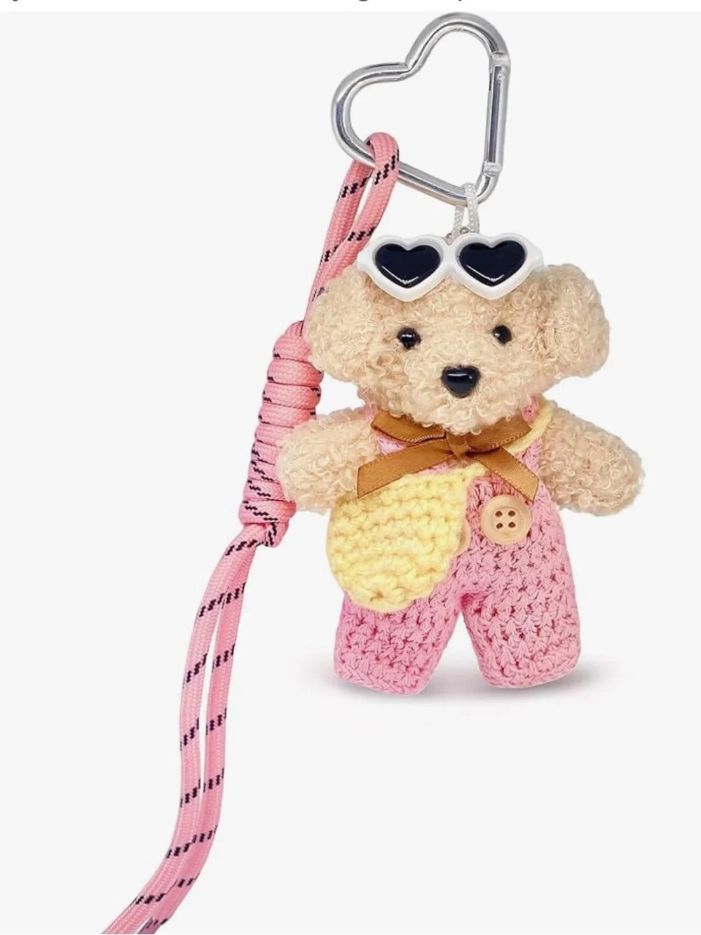 Teddy bear bag charm keychain with outfit dress her up NOT FROM TEMU